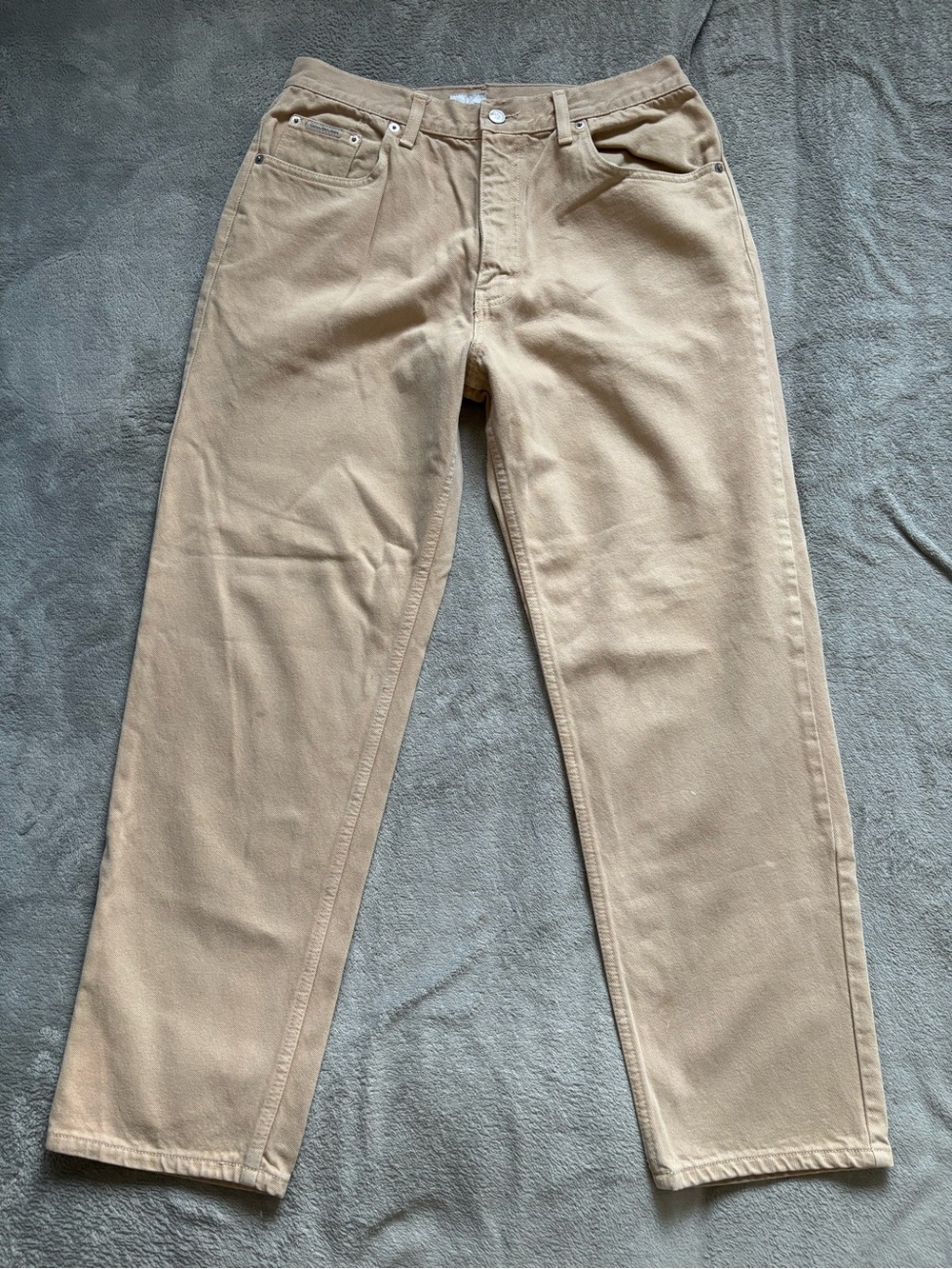 Vintage Calvin Klein Tan Beige Jeans Men’s Size 33 CK Zipper 100% Cotton